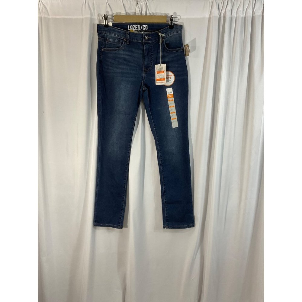 NWT Lazer/Co Girls Flex Ultra Flex 5 pkt Slim Straight Knit Denim Jeans